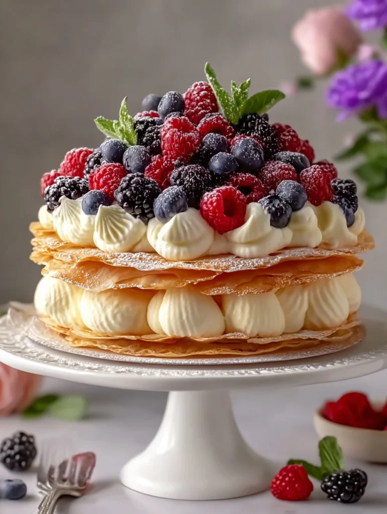Decadent Puff Pastry Berry Cream Cake Recipe Easy Berry Cream Puff Pastry Cake Best Puff Pastry For Berry Cream Cake Homem...