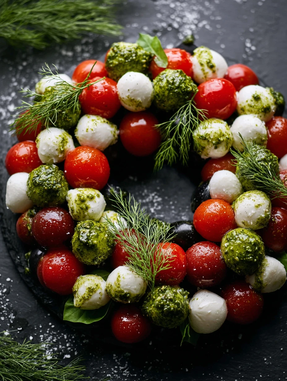 Easy Caprese Christmas Wreath: Fresh & Festive Holiday Treat!