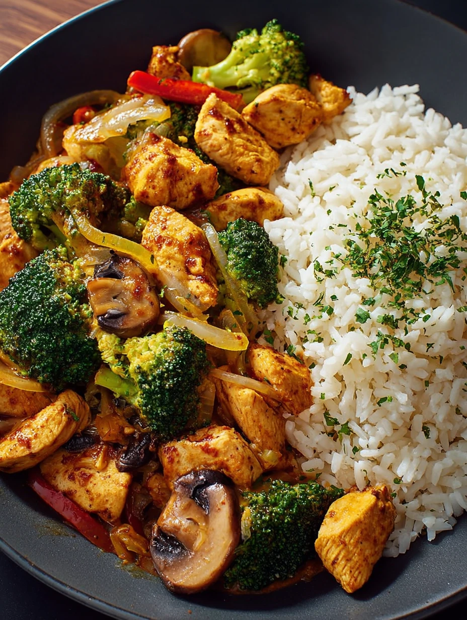 Chicken Veggie Curry Bowl Fragrant Rice Recipe