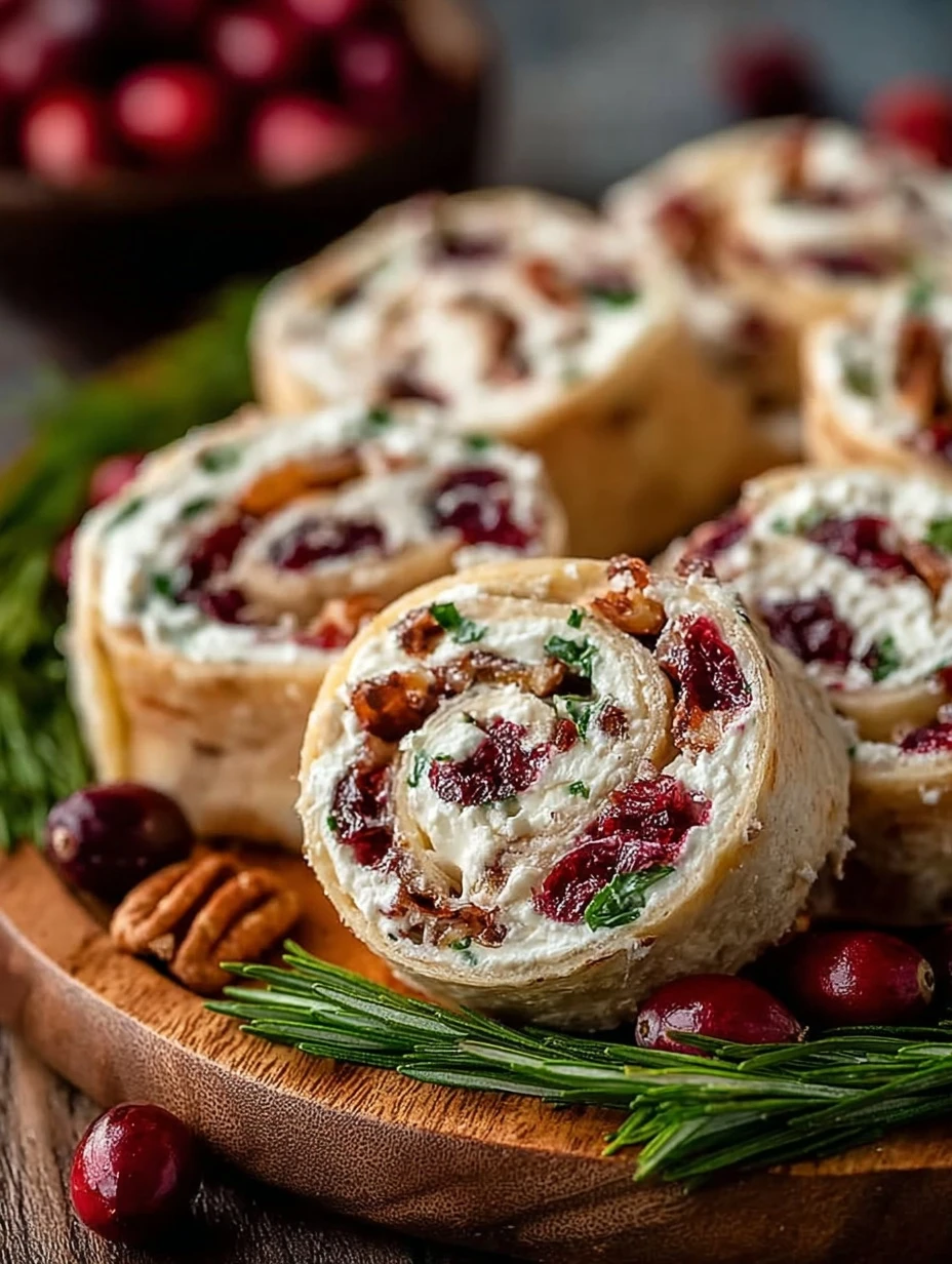 Easy Festive Christmas Cranberry Roll Ups Appetizer Recipe
