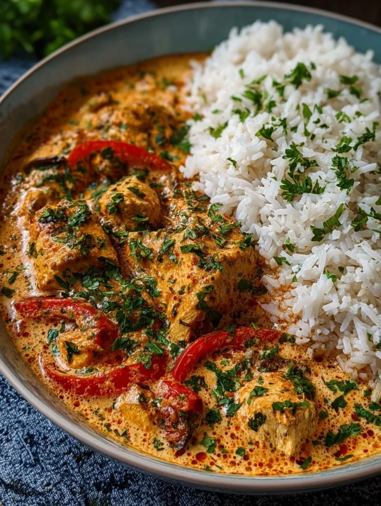 Easy Creamy Chicken Curry Recipe Weeknight Dinner Chicken Curry Fluffy Rice And Chicken Curry Best Chicken Curry With Rice...