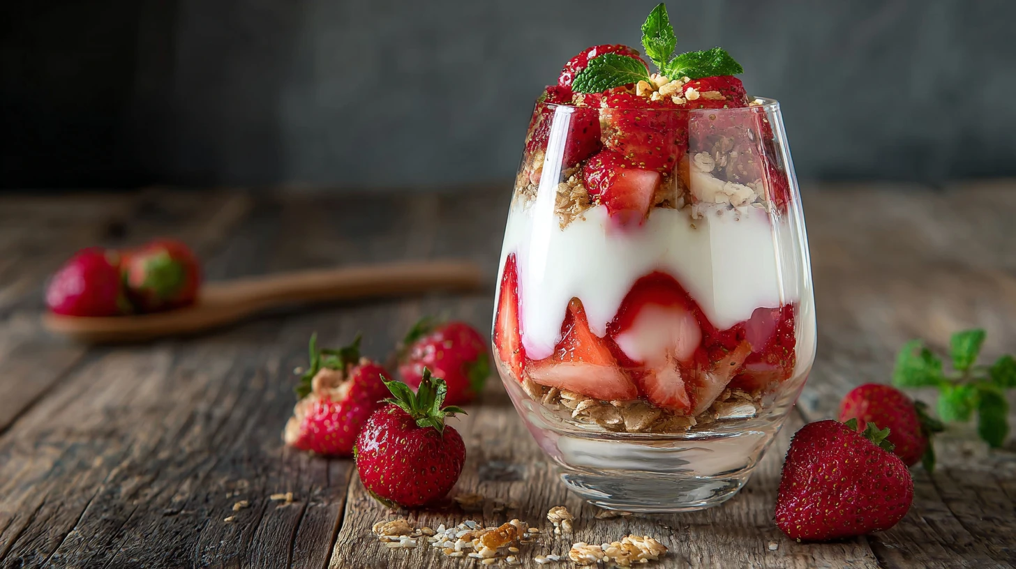 Easy Strawberry Parfait Recipe Homemade Strawberry Parfait Dessert Healthy Strawberry Yogurt Parfait Best Gluten-free Stra...