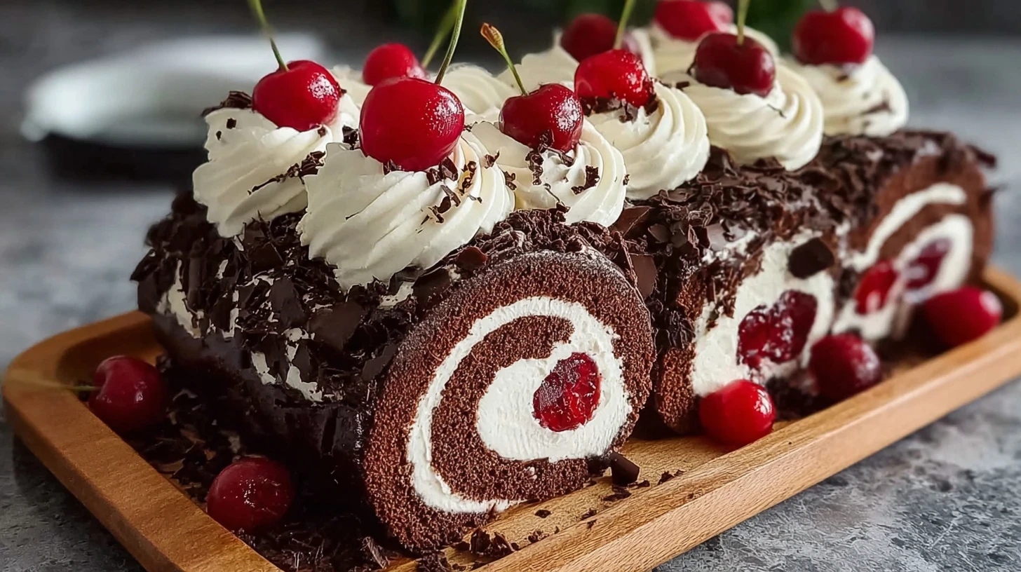 Elegant Black Forest Cake Roll: Make it Simple with 7 Ingredients