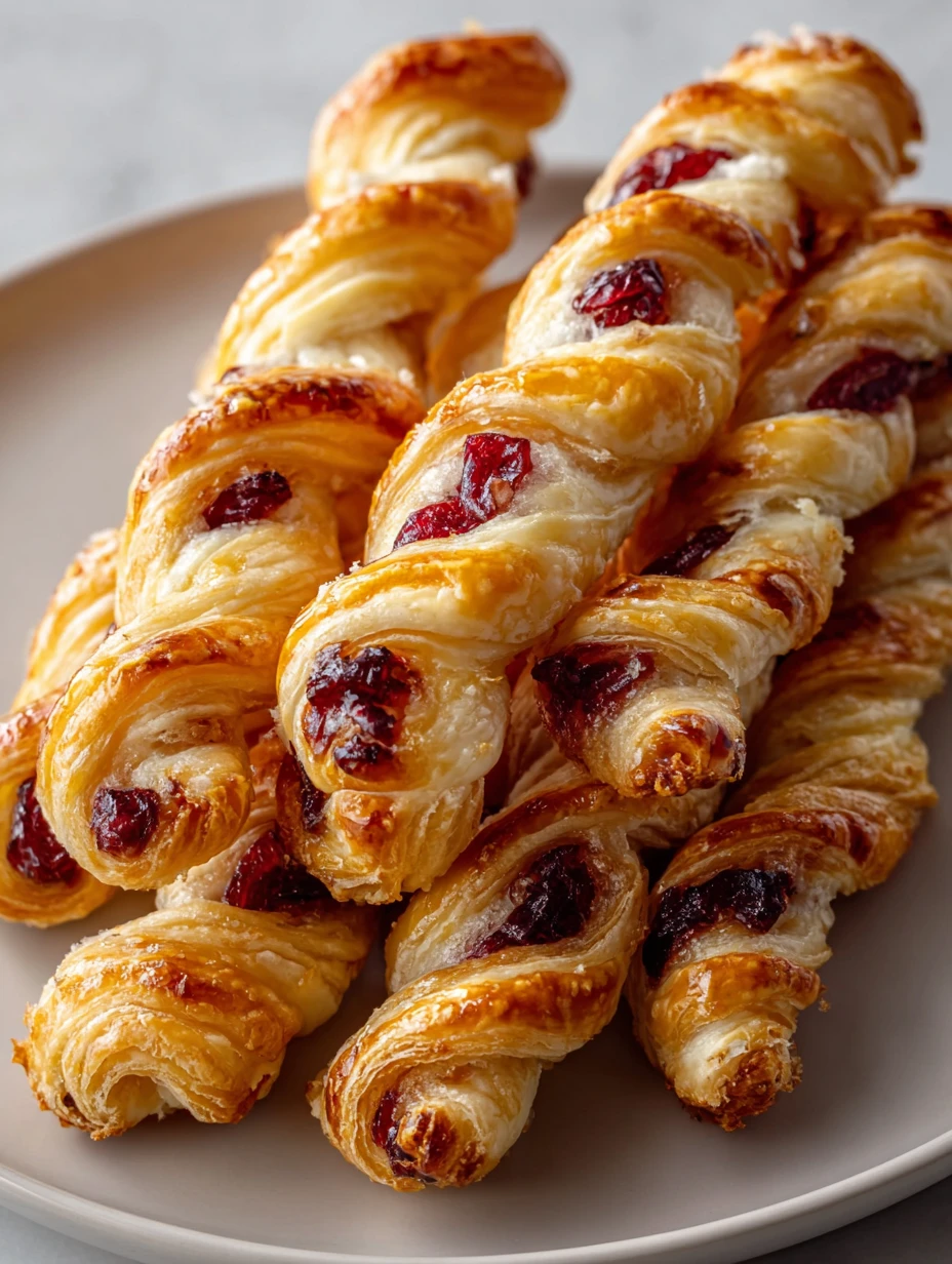 Golden Cranberry Brie Puff Pastry Twists: Perfect Party Bites!