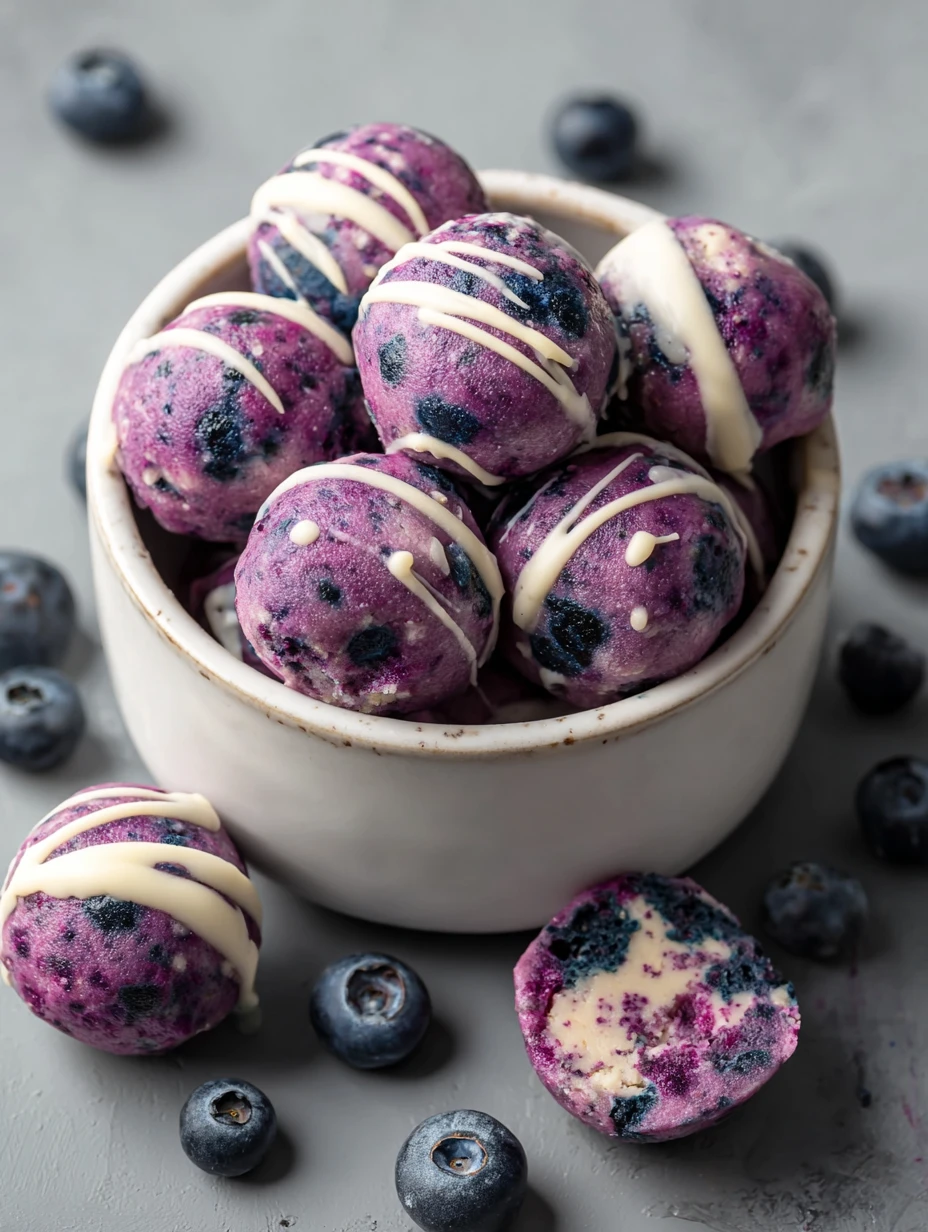 Guilt-Free Blueberry Cheesecake Protein Bites | High-Protein