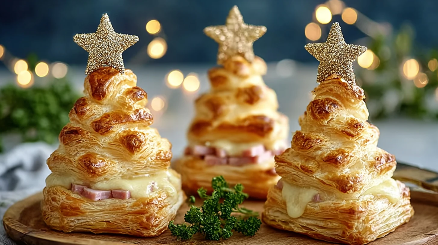 Ham And Cheese Puff Pastry Christmas Recipe Easy Ham Cheese Puff Pastry Holiday Tree Make Ahead Christmas Tree Puff Pastry...
