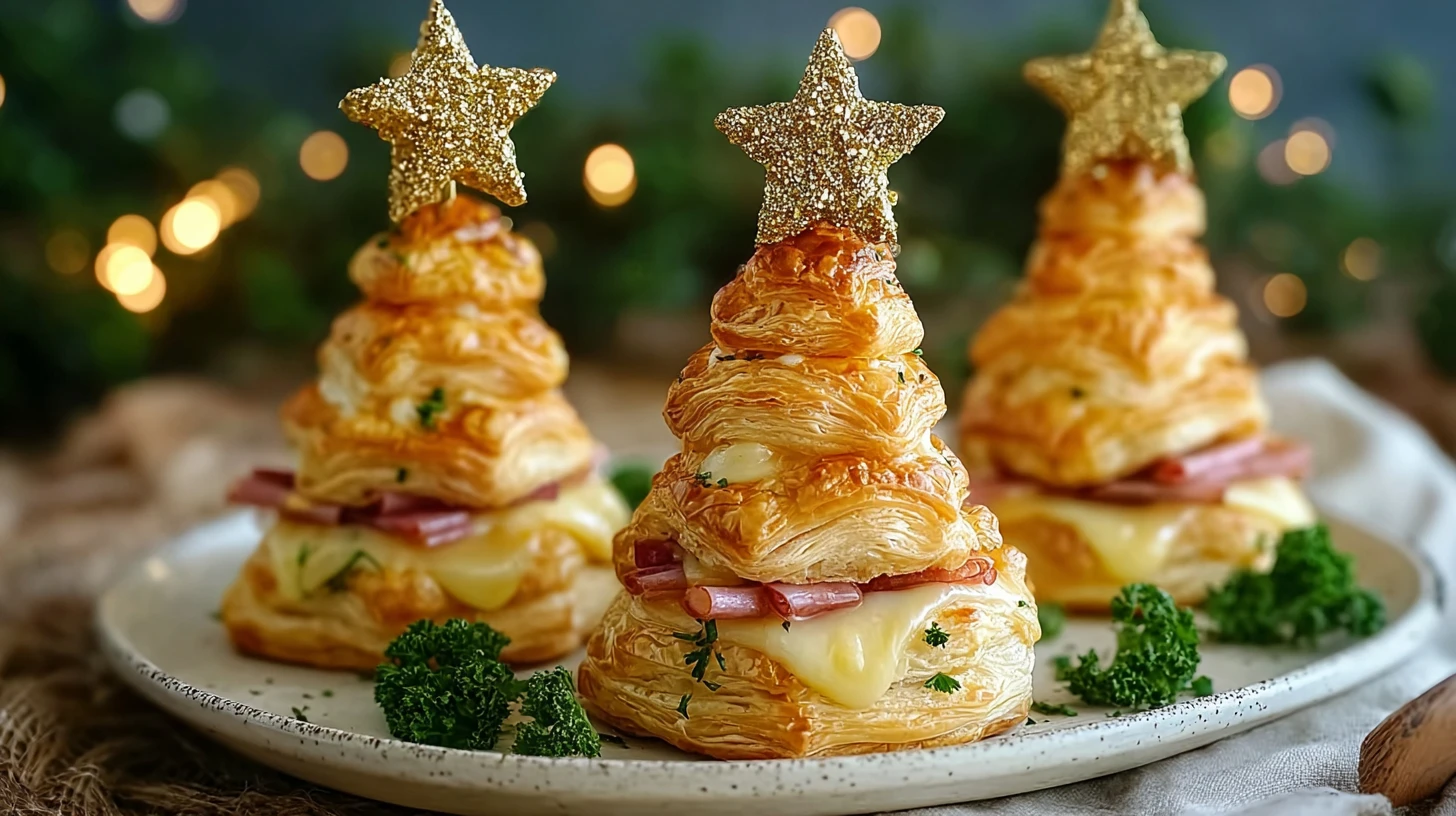 Ham And Cheese Puff Pastry Christmas Recipe Easy Ham Cheese Puff Pastry Holiday Tree Make Ahead Christmas Tree Puff Pastry...