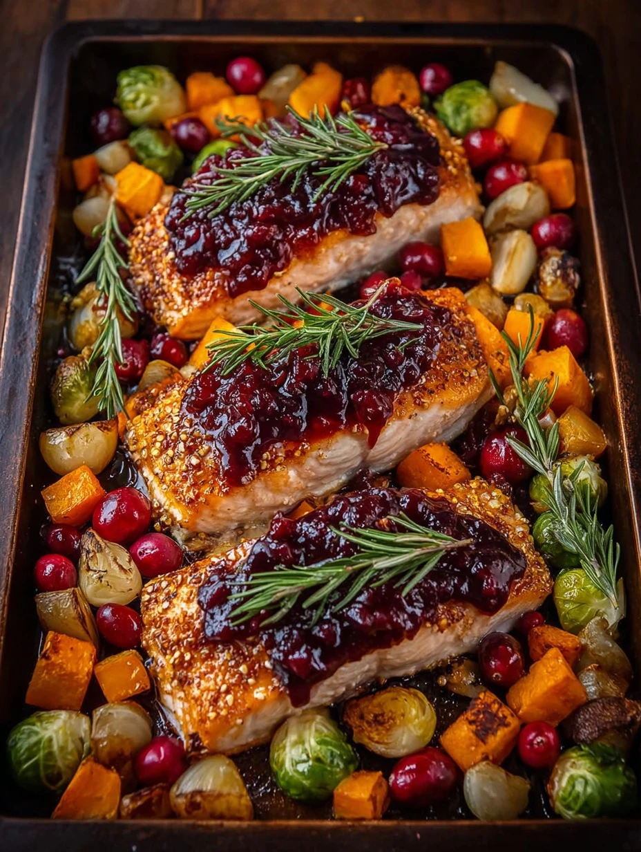 Honey Cranberry Chicken Bake Recipe Easy Cranberry Chicken Bake Roasted Autumn Vegetables With Chicken Honey Cranberry Chi...