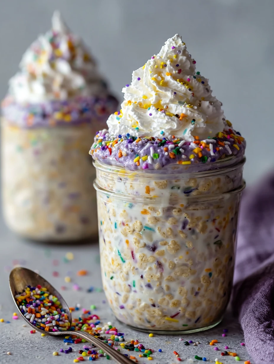 Irresistible Birthday Cake Overnight Oats Dessert Breakfast