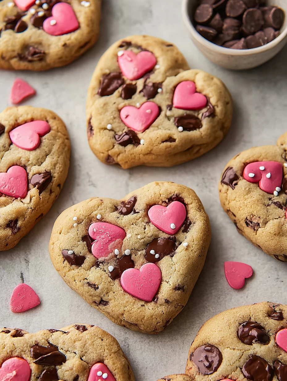Irresistible Heartshaped Chocolate Chip Cookies