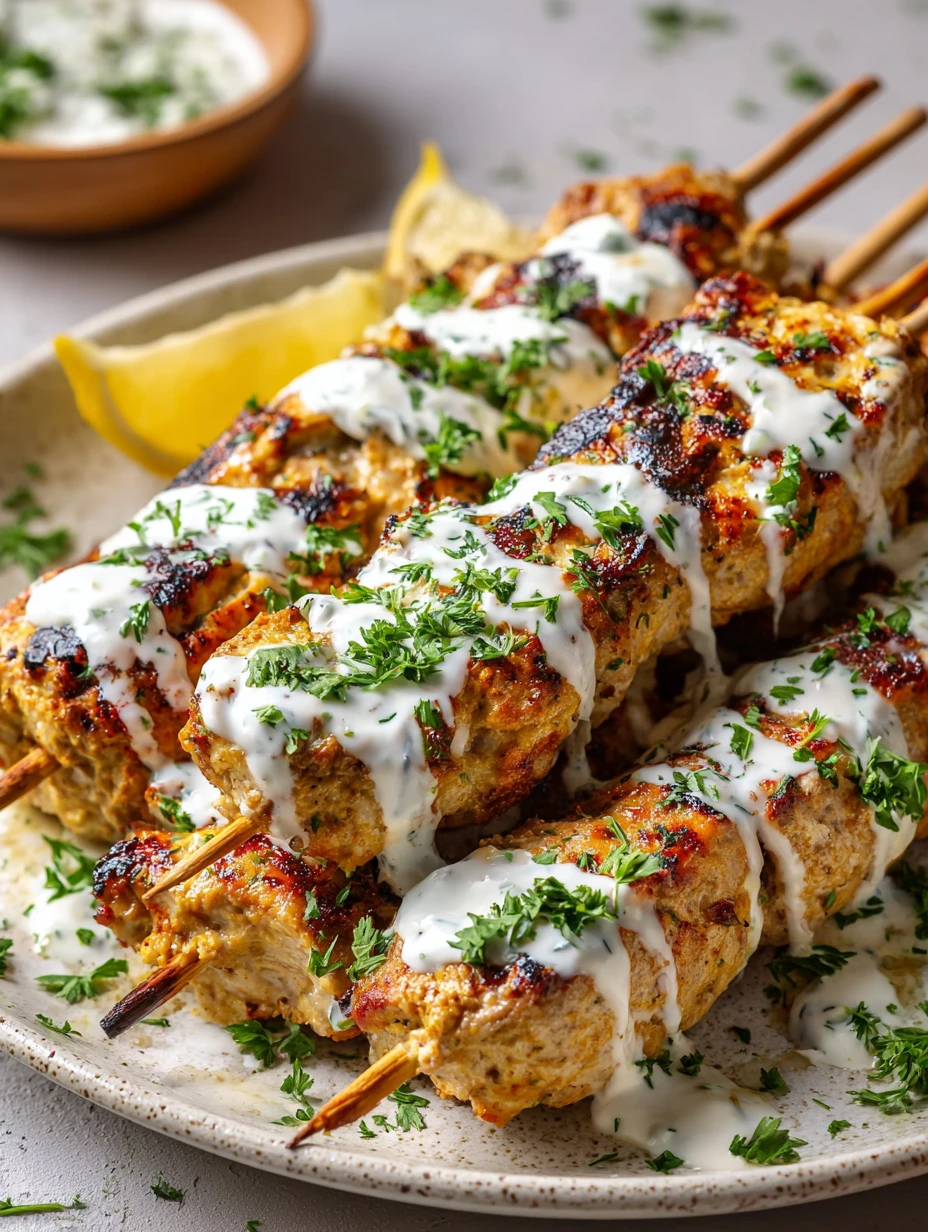 Juicy Chicken Kofta & Creamy Garlic Yogurt Sauce Heaven!