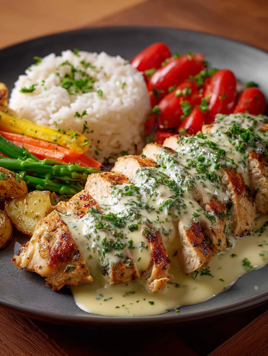 Lemon Herb Chicken Garlic Cream Sauce Sides