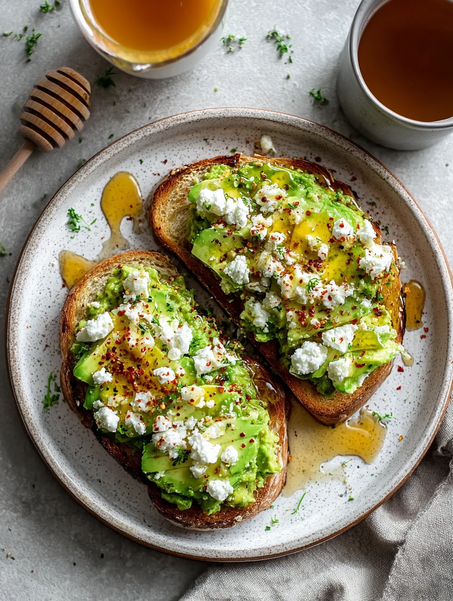 Omg Cottage Cheese Toast Avocado Hot Honey Drizzle