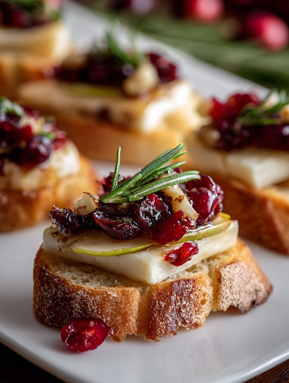 Pear Brie Cranberry Crostini Recipe Easy Pear Brie Cranberry Appetizer Make Pear Brie Cranberry Crostini Pear Brie Crostin...