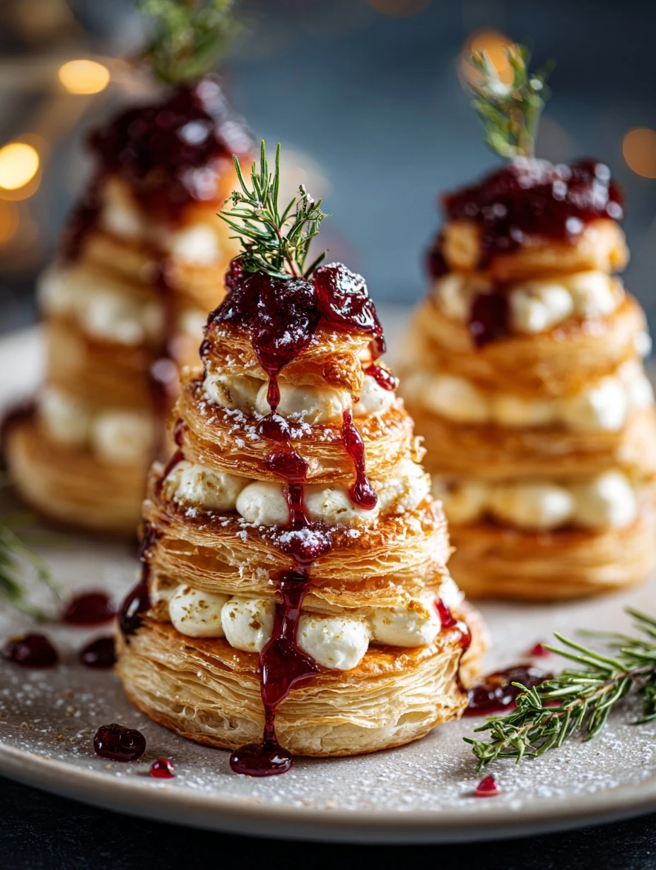 Puff Pastry Trees Recipe Burrata Cheese Appetizer Ideas Cranberry Glaze For Pastry Holiday Puff Pastry Appetizers Puff Pas...