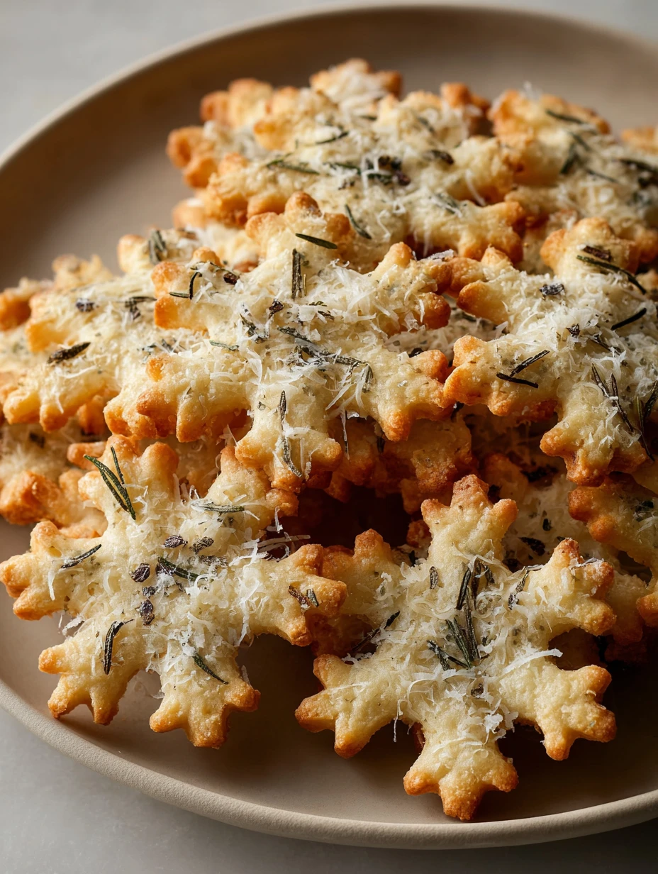 Irresistible Savory Rosemary Parmesan Snowflake Cookies