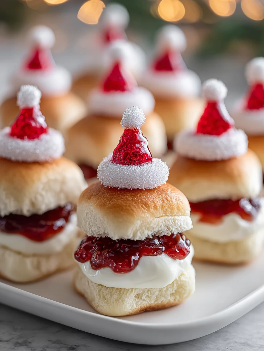 Santa Hat Yogurt Cake Sliders Recipe No-Bake Santa Hat Treats Festive Yogurt Cake Sliders Ideas Easy Santa Hat Desserts DI...