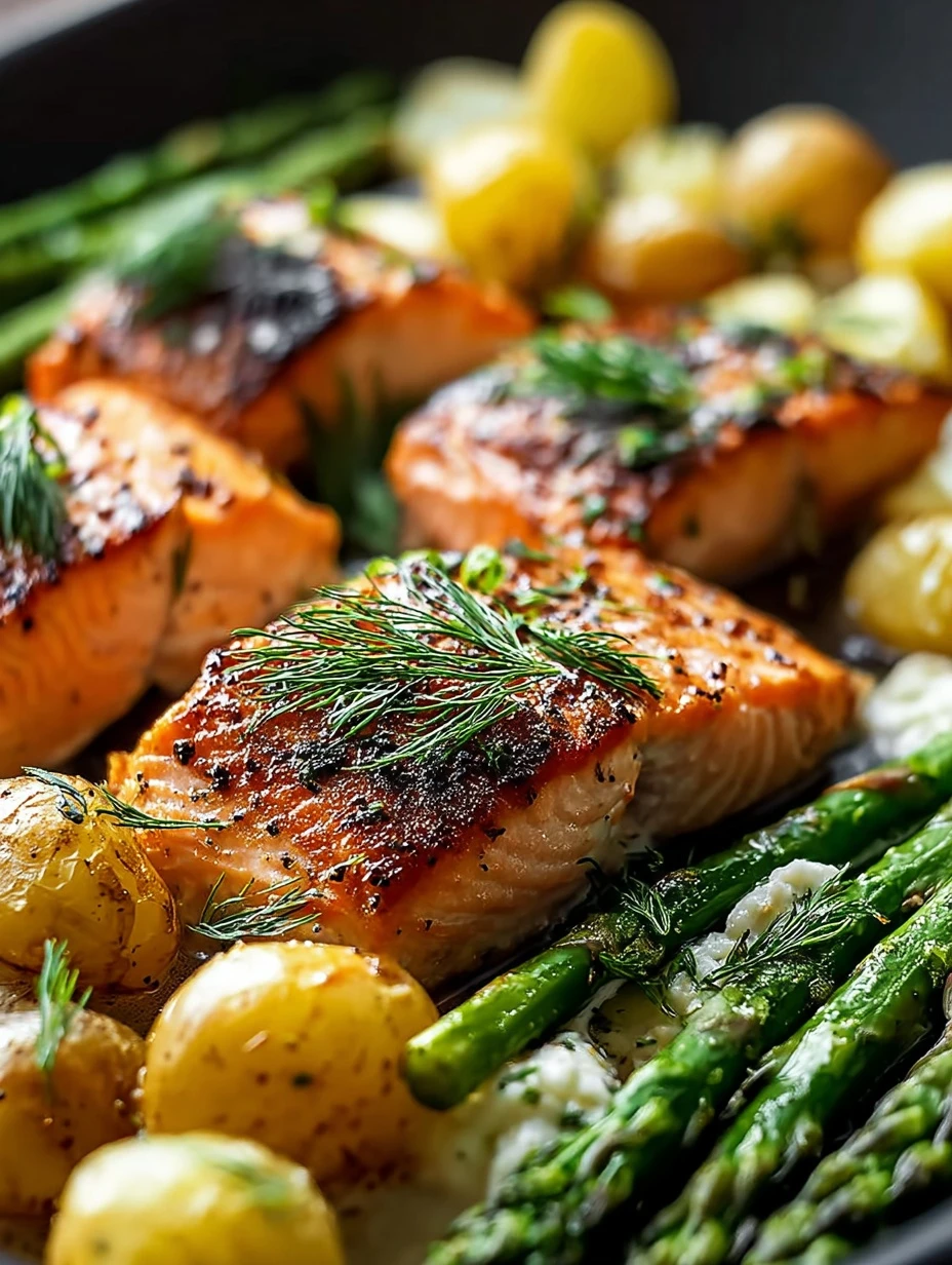 Sheet Pan Salmon Asparagus Recipe Crispy Smashed Potatoes Dinner Easy Sheet Pan Salmon Asparagus Healthy Salmon Sheet Pan ...