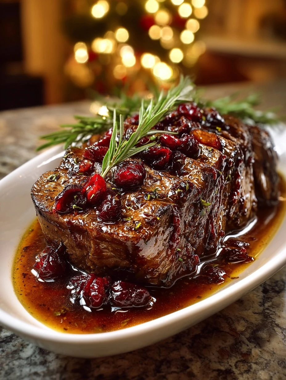 Slow-Braised Beef Roast with Cranberry Balsamic Glaze Recipe