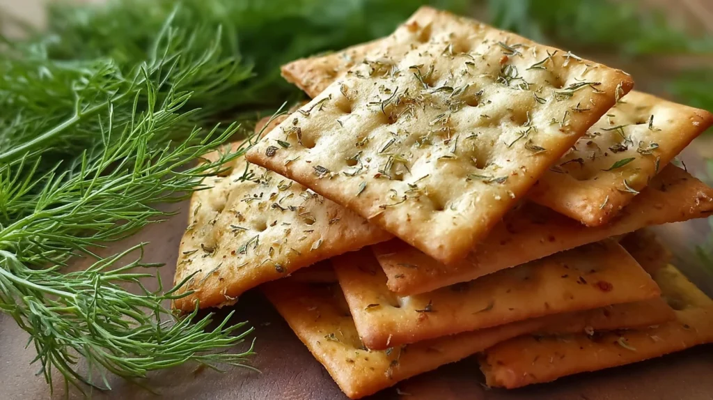 Deliciously Homemade Dill Crackers Tasty Snacking Delight