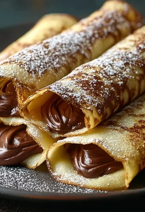 Handmade Chocolatefilled Rolled Crepes