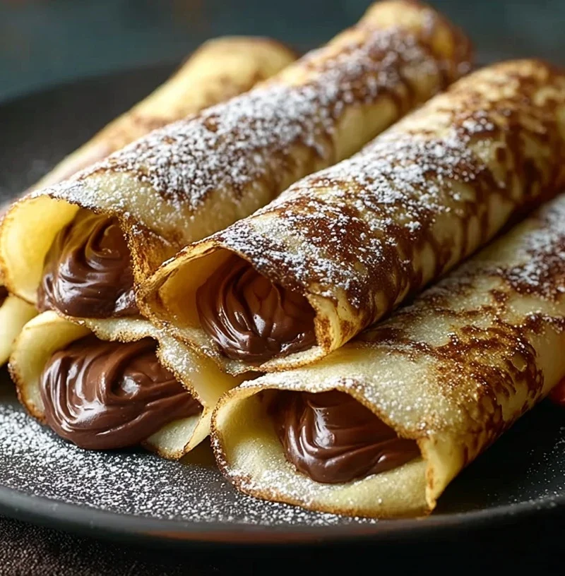 Handmade Chocolatefilled Rolled Crepes