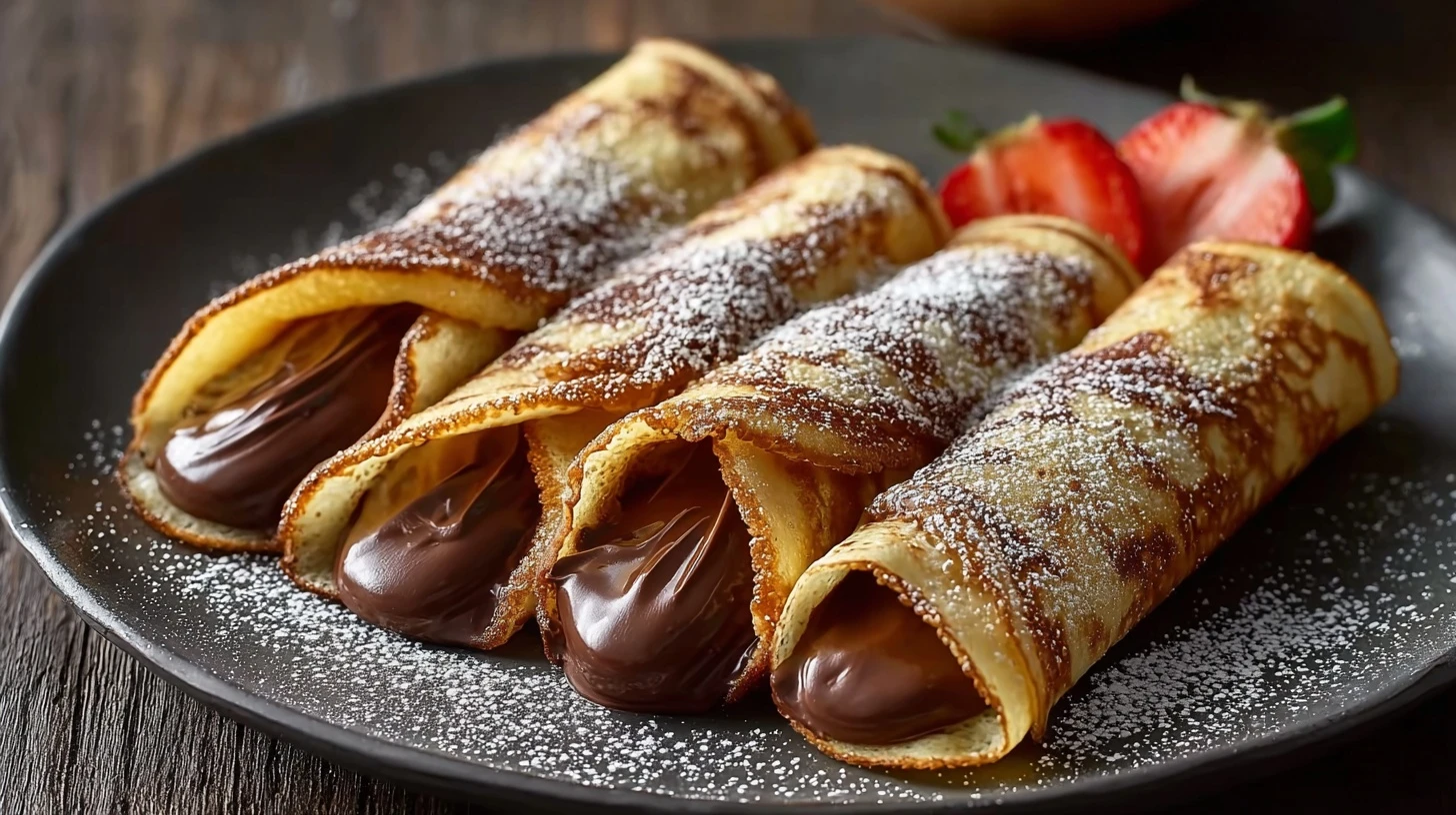 Handmade Chocolatefilled Rolled Crepes