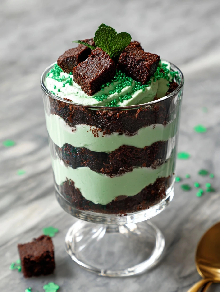 Patricks Day Brownie Trifle