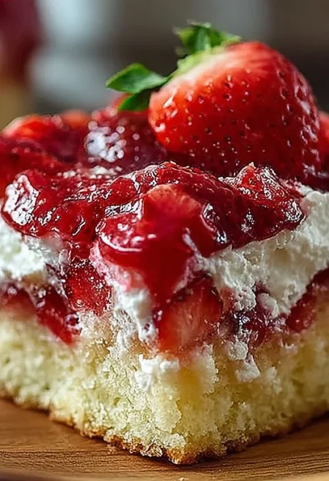 Strawberry Earthquake Cake
