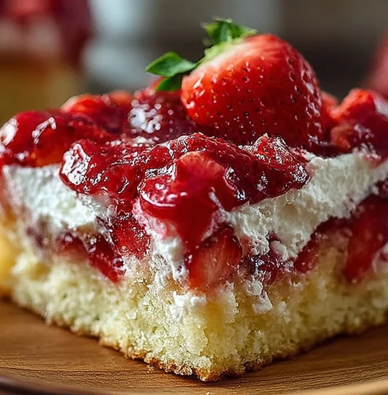 Strawberry Earthquake Cake