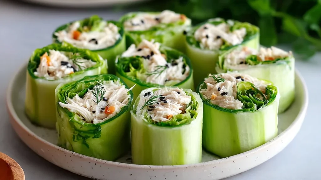 Chicken Salad Cucumber Roll Ups