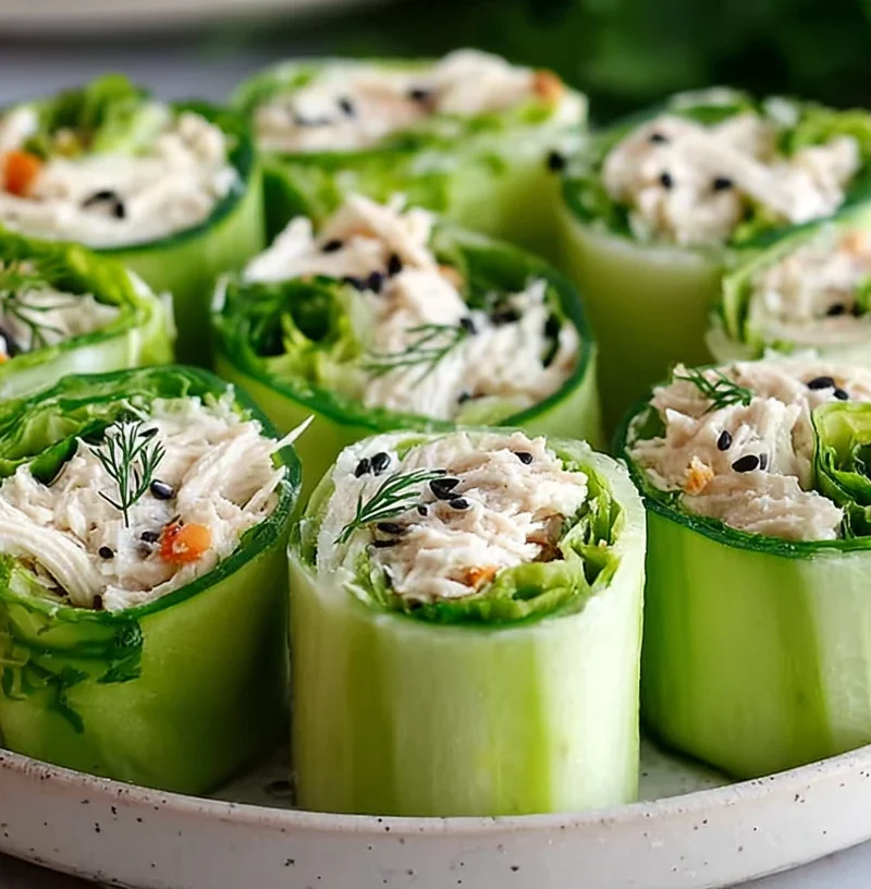 Chicken Salad Cucumber Roll Ups