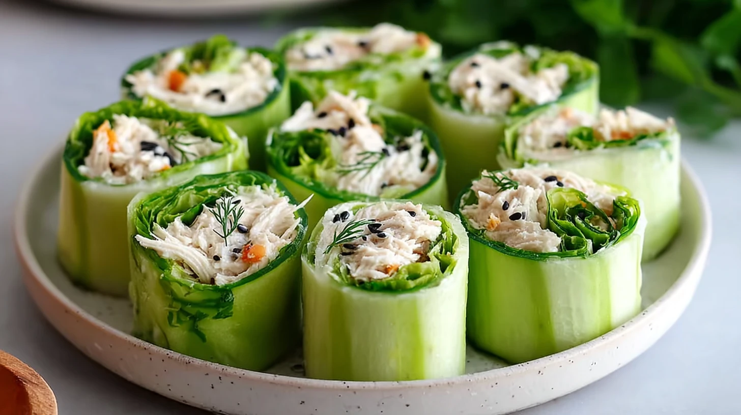 Chicken Salad Cucumber Roll Ups