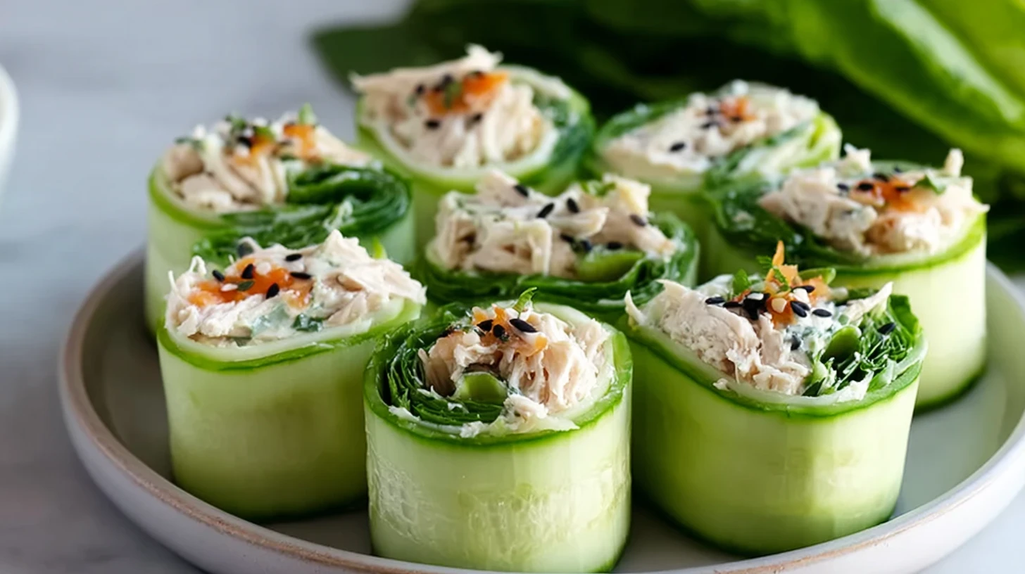 Chicken Salad Cucumber Roll Ups
