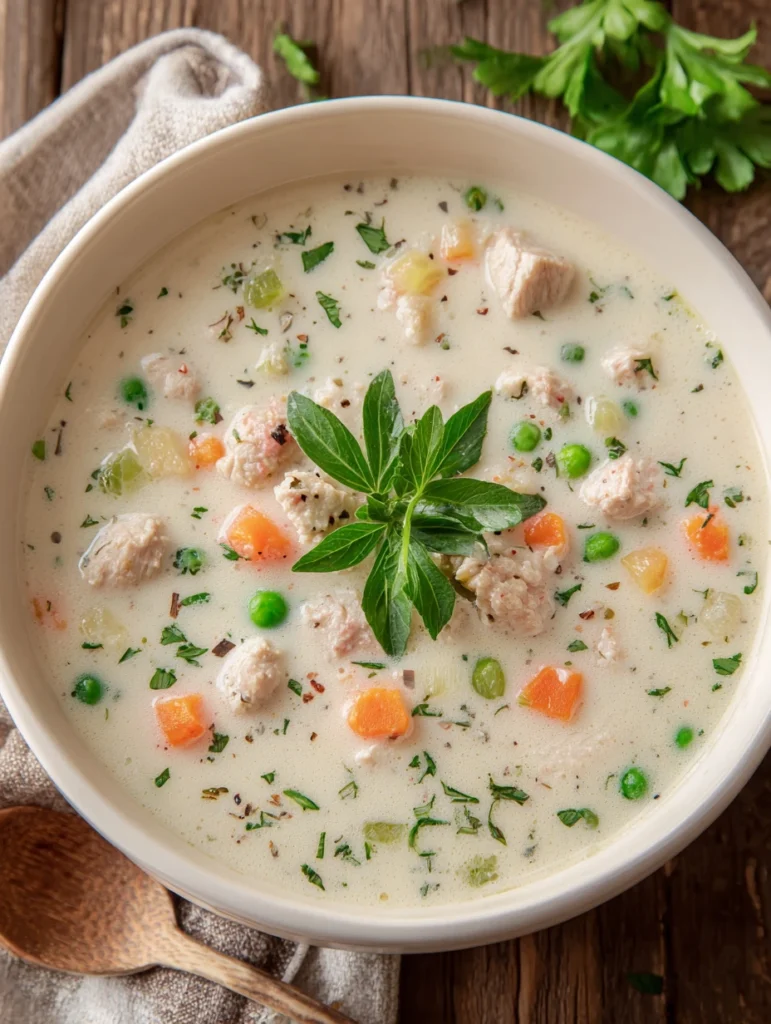 Creamy Italian Ground Chicken Soup