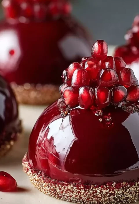 Glossy Pomegranate Mousse Domes