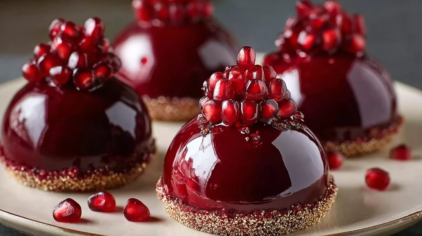 Glossy Pomegranate Mousse Domes