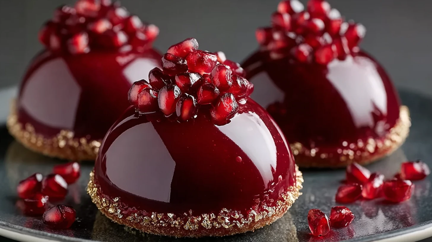 Glossy Pomegranate Mousse Domes