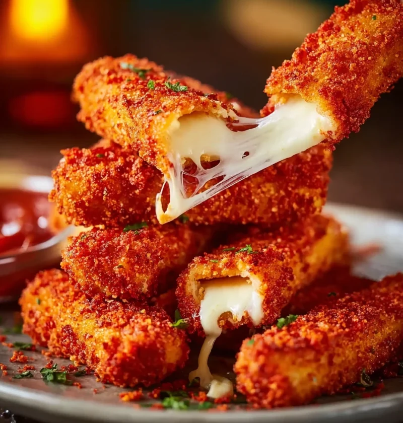 Hot Cheeto Mozzarella Sticks