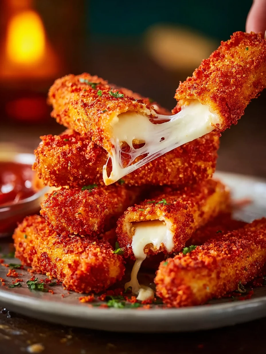 Hot Cheeto Mozzarella Sticks