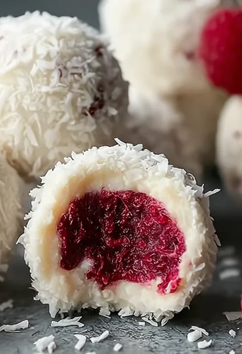Nobake Raspberry Coconut Balls
