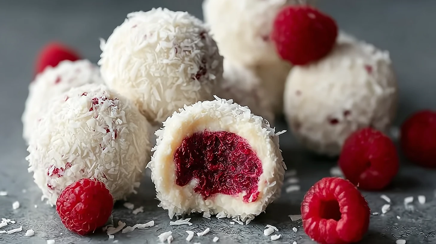 No-Bake Raspberry Coconut Balls