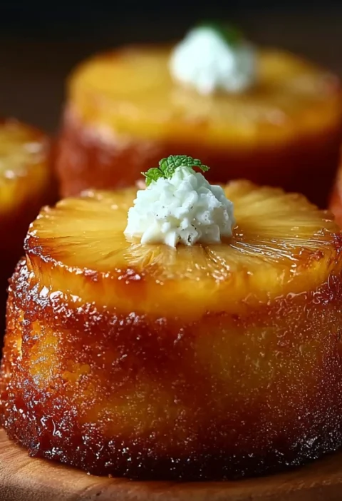 Pineapple Mascarpone Upsidedown Mini Cakes