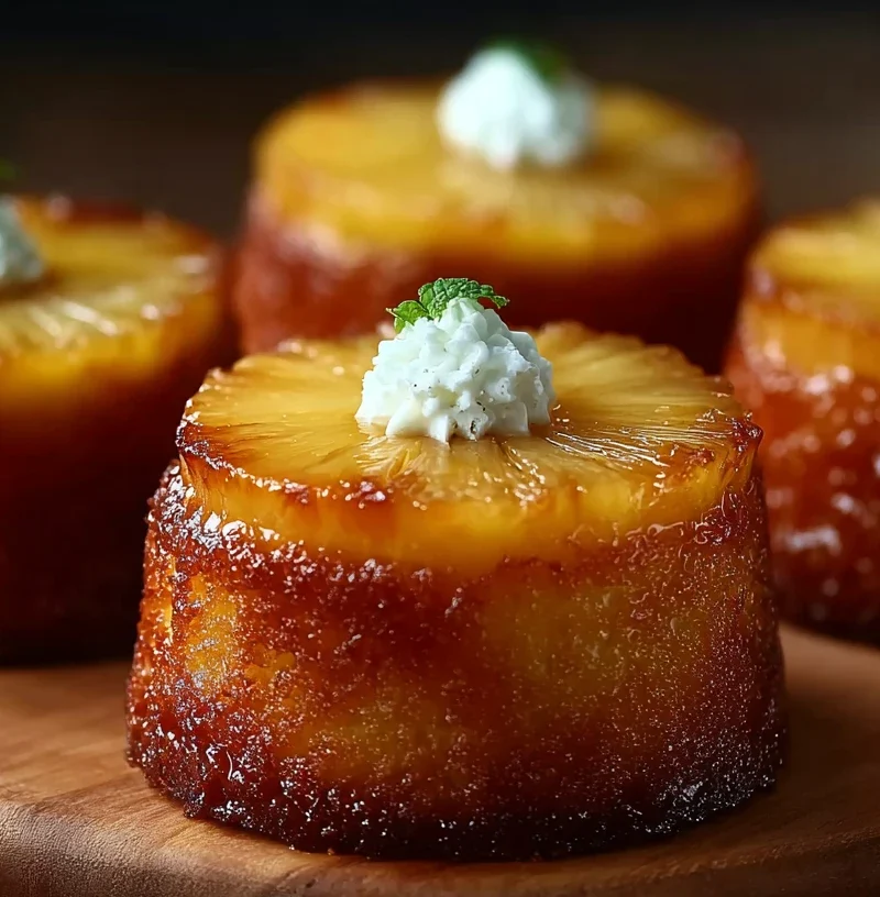 Pineapple Mascarpone Upsidedown Mini Cakes