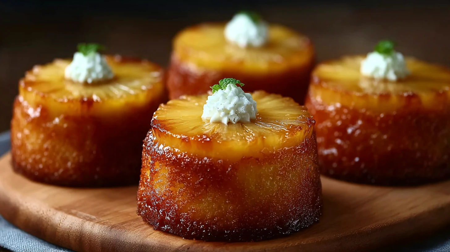 Pineapple Mascarpone Upside-Down Mini Cakes
