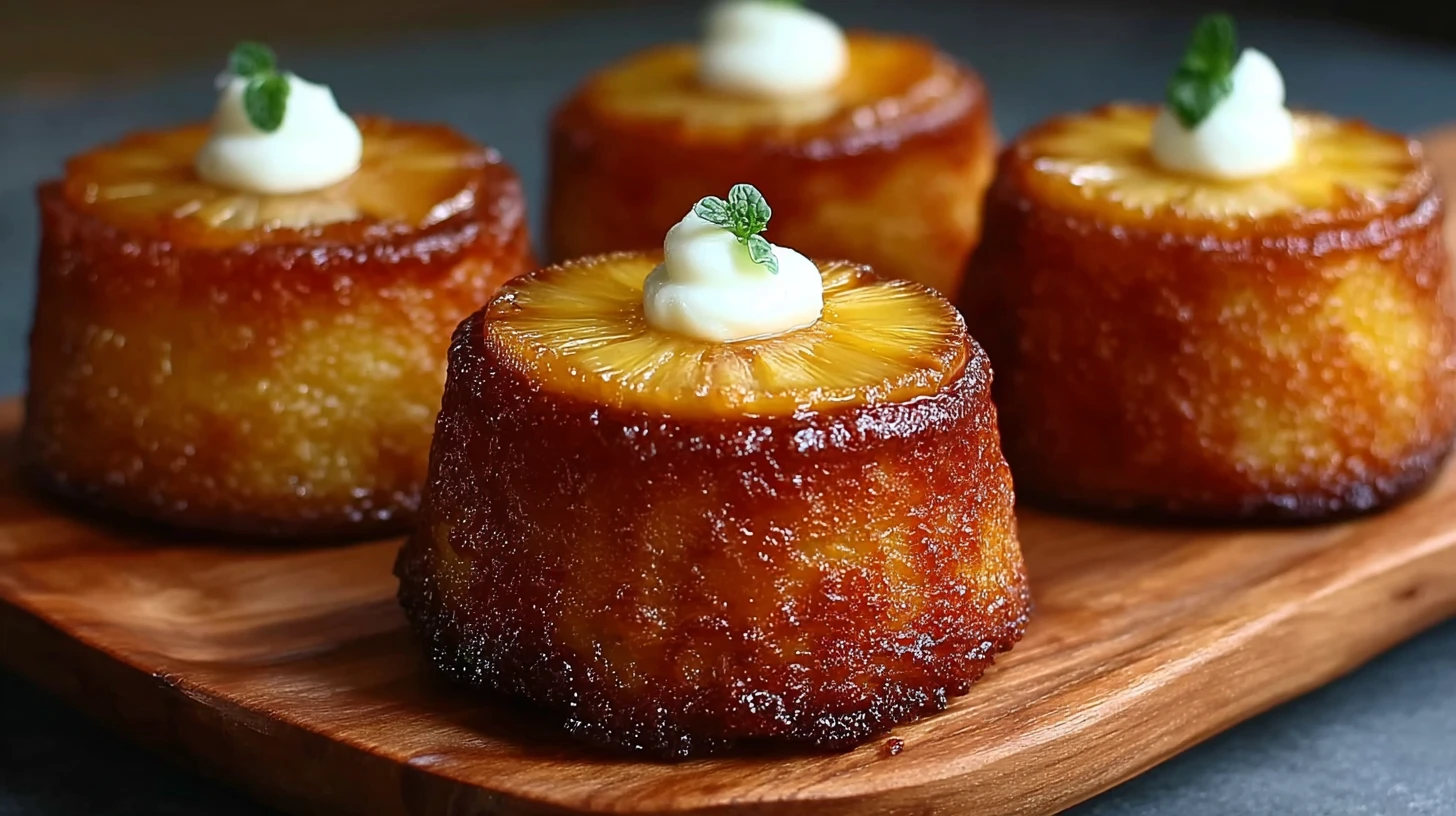 Pineapple Mascarpone Upsidedown Mini Cakes
