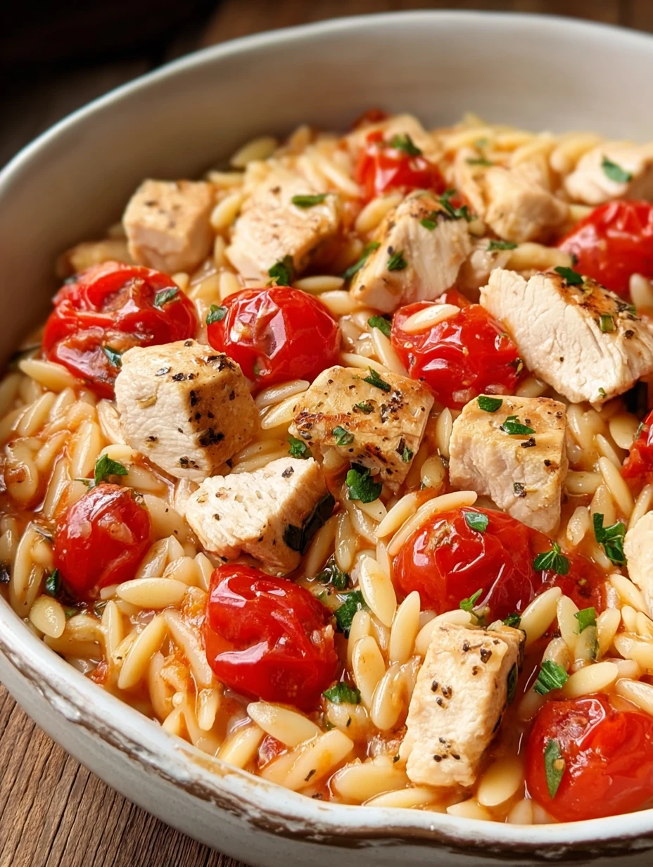 Simple Creamy Tomato Orzo With Chicken