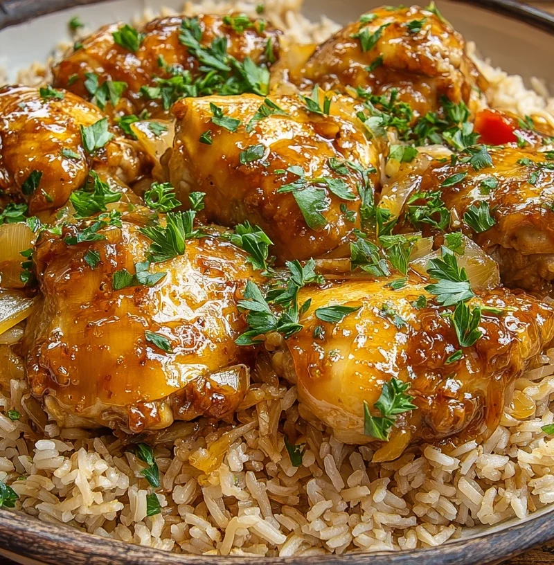 Smothered Chicken Rice