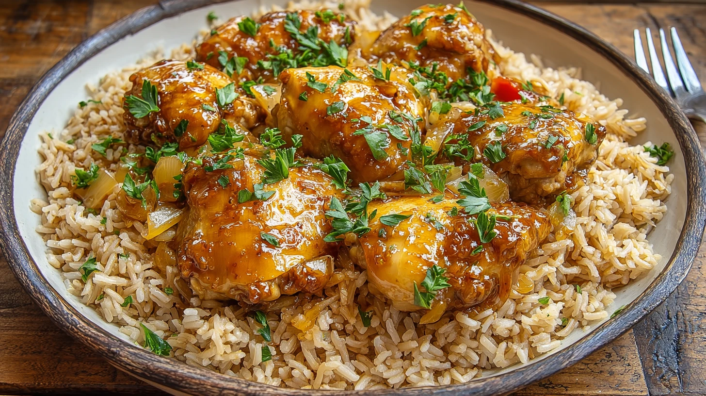 Smothered Chicken Rice