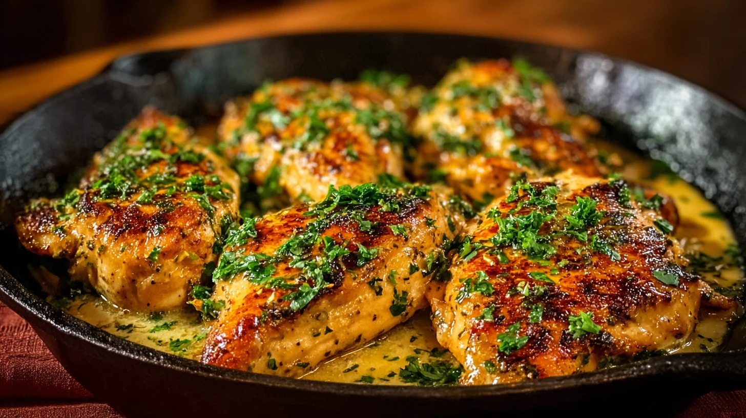 Texas Roadhouse Style Garlic Butter Chicken Skillet